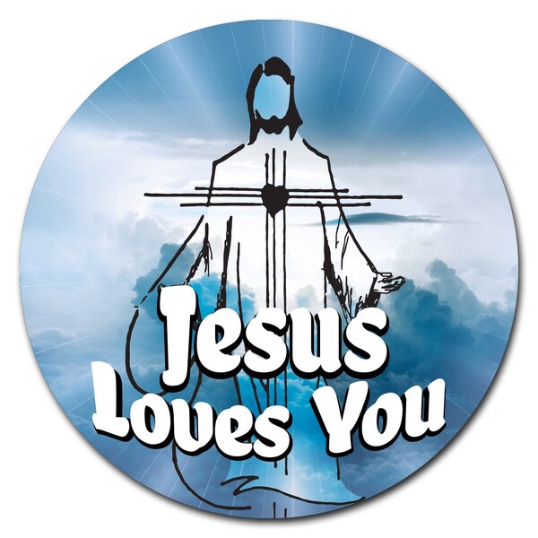 Corrugated Plastic Sign With Stakes 24in Circular-Jesus Loves You